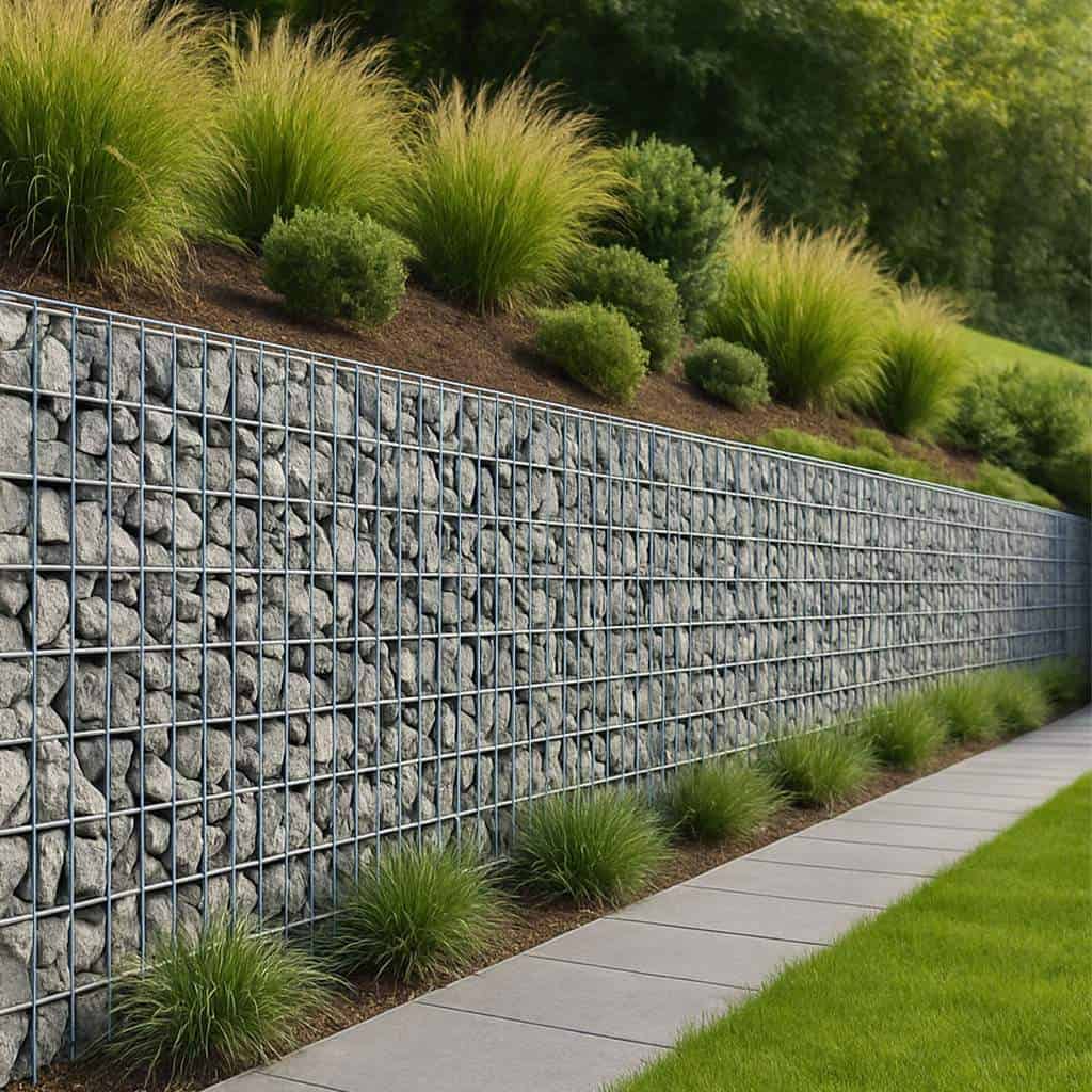 Gabionen als Hangbefestigung