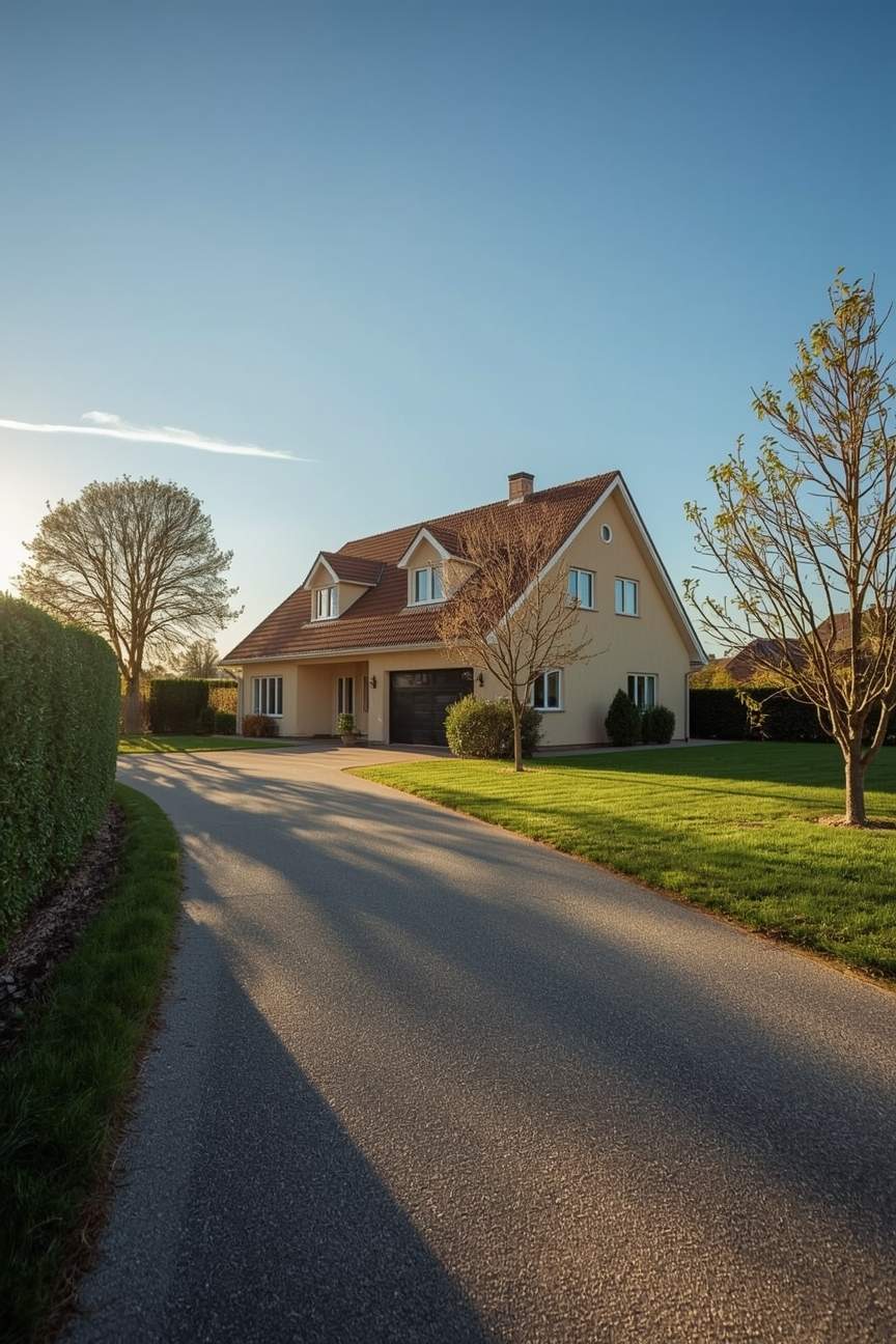 Zufahrt zu einem Einfamilienhaus